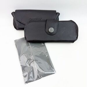 TWO New Canelli 1934 Brown Sunglasses Eyeglasses Leather Soft Case + Cloth *Read